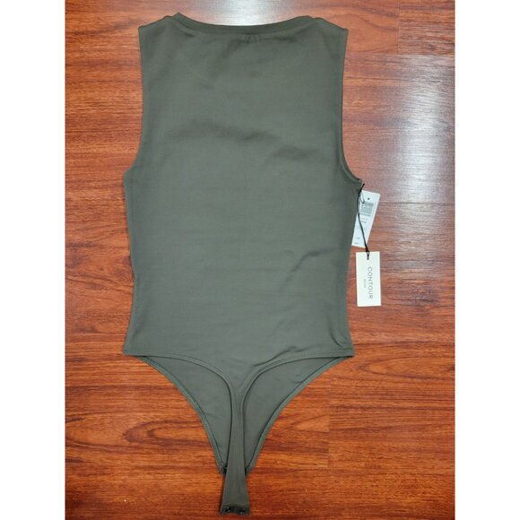 NWT Aritzia Contour Crewneck Bodysuit in Olive Green - Picture 4 of 5